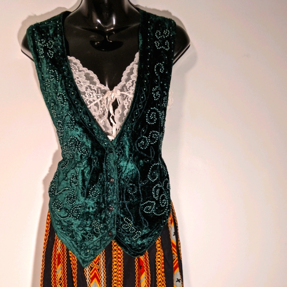 Vintage Velvet beaded vest